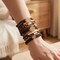 Wrapables Charms and Braided Boho Hair Tie Bracelets for Women, No Damage Elastic Hair Bands, Hair Accessories for Ponytails (10pcs), Brown